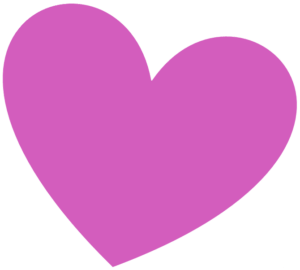 A pink heart is shown on the side of a white background.