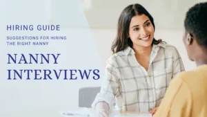 Nanny Interview Tips & Suggestions cover photo. Depicts two women during an interview.