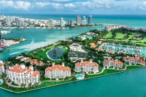 Family hiring a weekend nanny in Miami on Fisher Island.