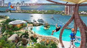 Things to do in Miami Florida include visiting Jungle Island Park zip line.