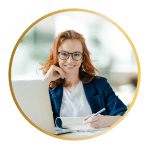 Woman at Desk Writing - Nanny Screening page