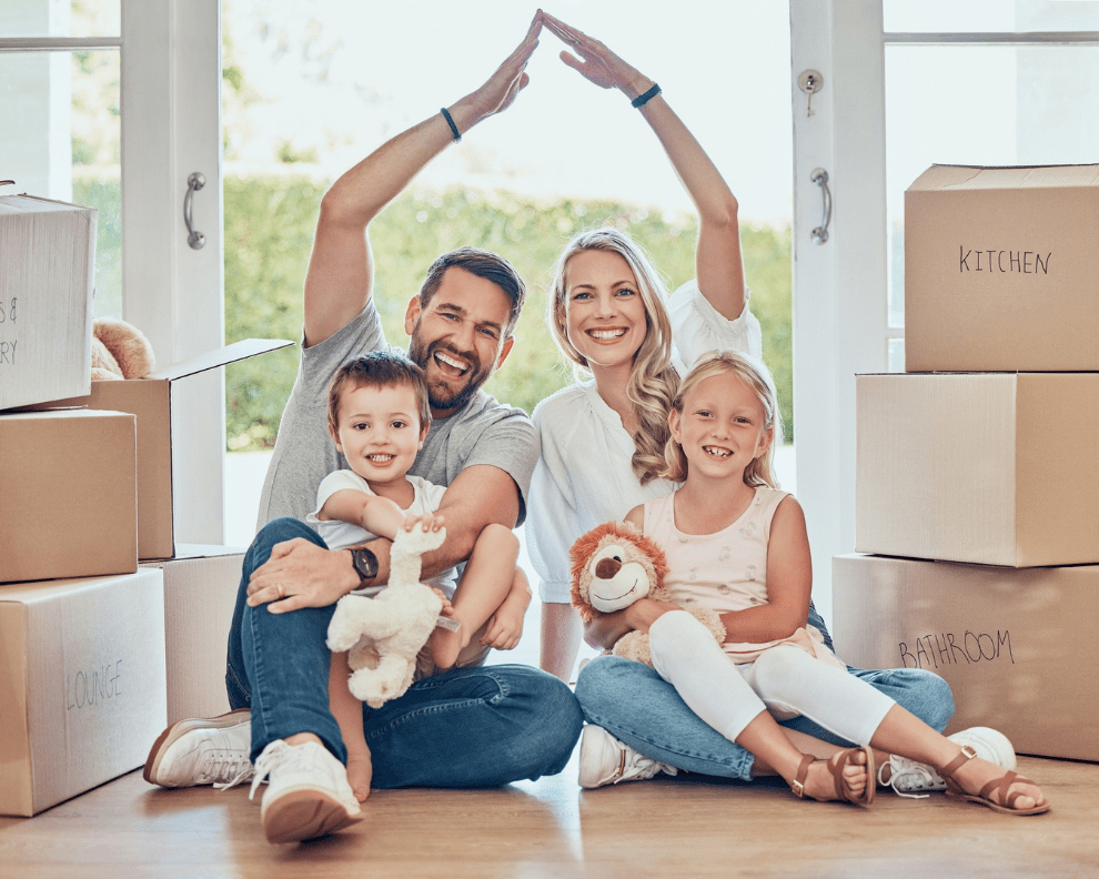 Relocation Nanny Service Family Making a Heart