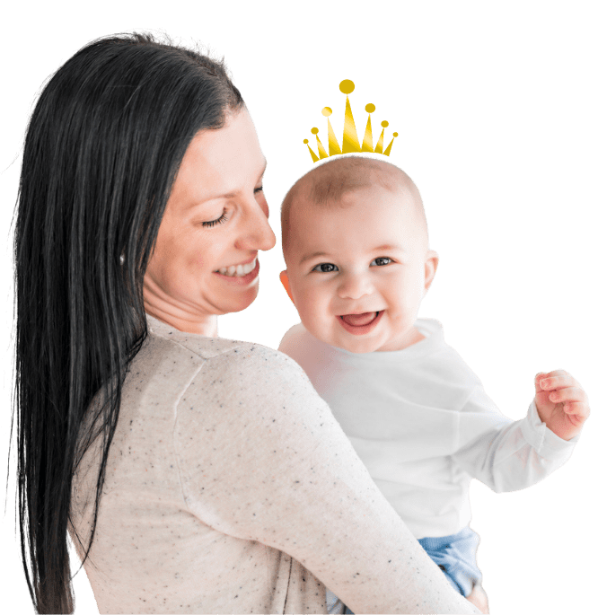 Boca Raton Nanny Agency - mother holding child with crown on head