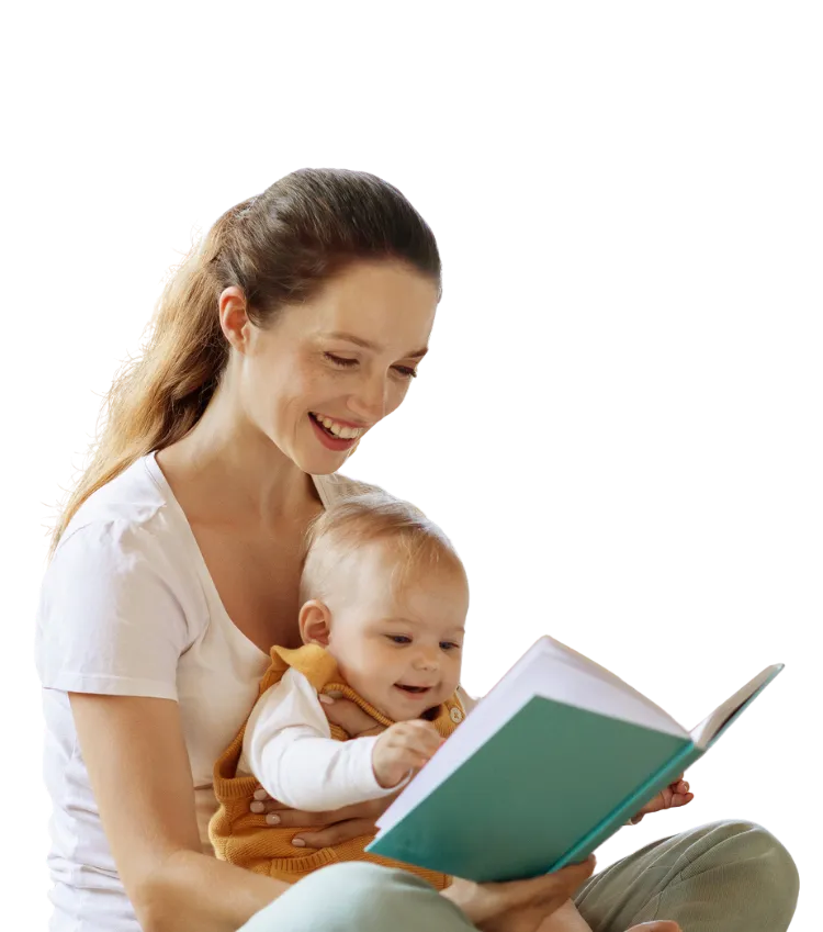 miami nanny agency nanny is reading to a happy baby